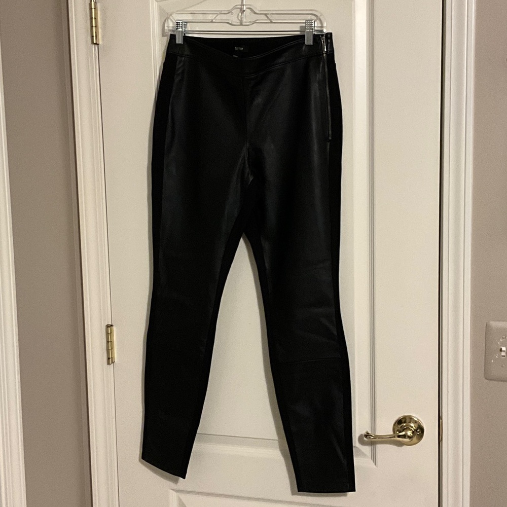 White House Black Market Black Faux Leather Skinny Pants